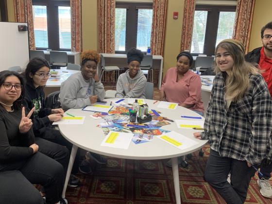 LSAMP Students working at a table